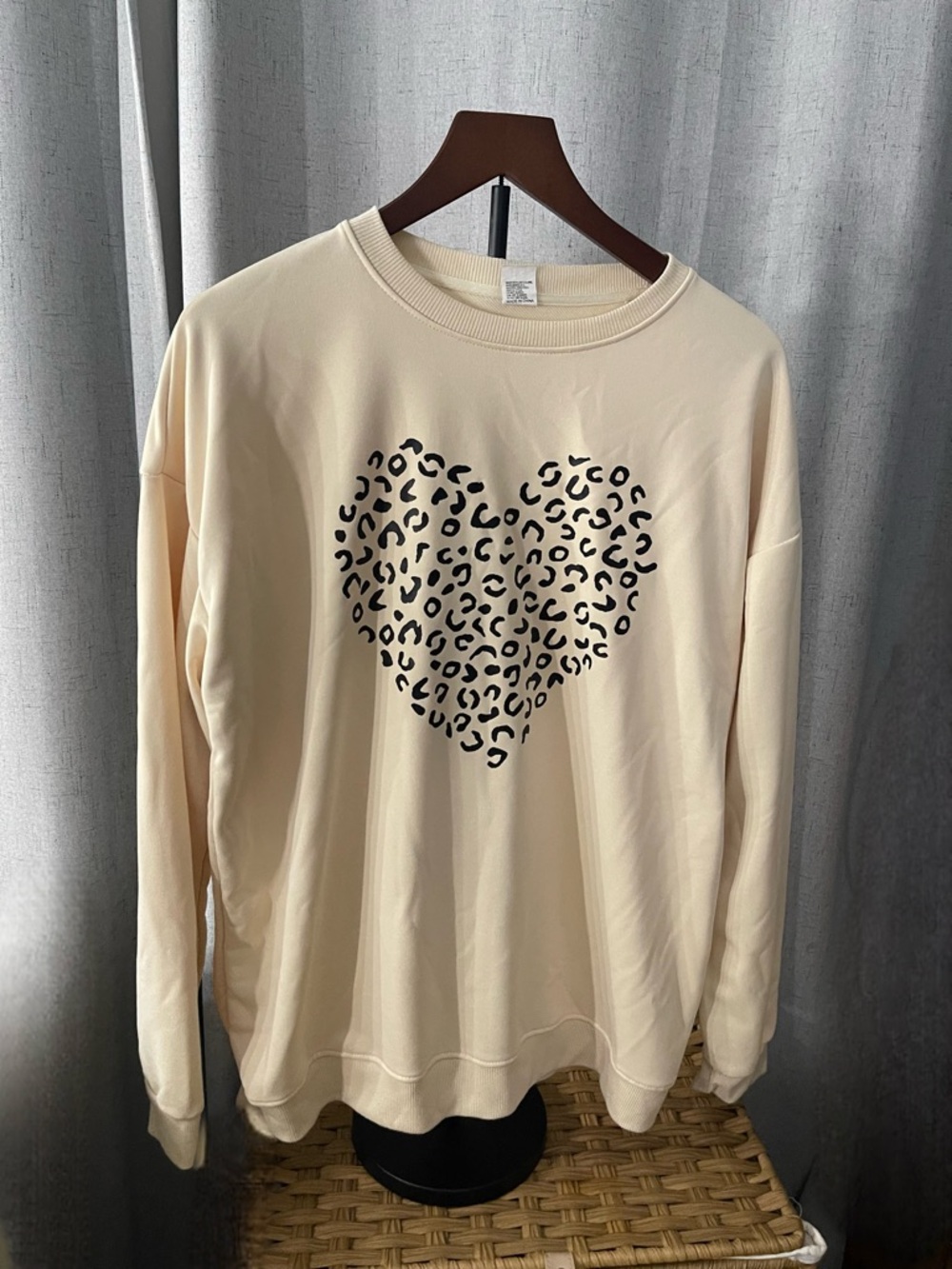 Ivory Leopard Heart Graphic Sweatshirt - Picture 3 of 5